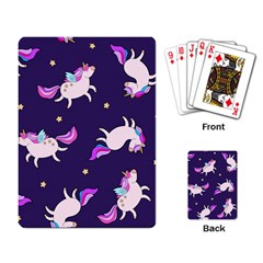 Fantasy Fat Unicorn Horse-pattern Fabric Design Playing Cards Single Design (rectangle) by Wegoenart