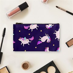 Fantasy Fat Unicorn Horse-pattern Fabric Design Cosmetic Bag (small) by Wegoenart