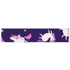 Fantasy Fat Unicorn Horse-pattern Fabric Design Small Flano Scarf by Wegoenart