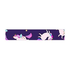 Fantasy Fat Unicorn Horse-pattern Fabric Design Flano Scarf (mini) by Wegoenart