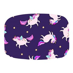 Fantasy Fat Unicorn Horse-pattern Fabric Design Mini Square Pill Box by Wegoenart