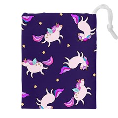 Fantasy Fat Unicorn Horse-pattern Fabric Design Drawstring Pouch (5xl) by Wegoenart