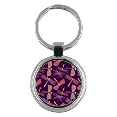 Dragonfly Pattern Design Key Chain (round)