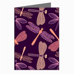 Dragonfly Pattern Design Greeting Cards (pkg Of 8) by Wegoenart