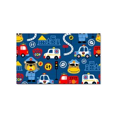 Car Cars Seamless Pattern Vector Rescue Team Cartoon Sticker (rectangular) by Wegoenart