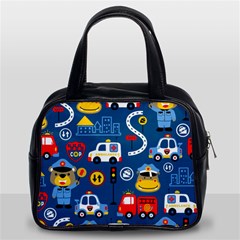 Car Cars Seamless Pattern Vector Rescue Team Cartoon Classic Handbag (two Sides) by Wegoenart