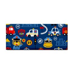 Car Cars Seamless Pattern Vector Rescue Team Cartoon Hand Towel by Wegoenart