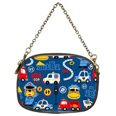 Car Cars Seamless Pattern Vector Rescue Team Cartoon Chain Purse (one Side) by Wegoenart