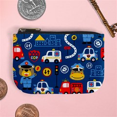 Car Cars Seamless Pattern Vector Rescue Team Cartoon Mini Coin Purse by Wegoenart