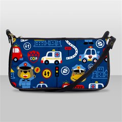 Car Cars Seamless Pattern Vector Rescue Team Cartoon Shoulder Clutch Bag by Wegoenart