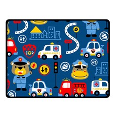 Car Cars Seamless Pattern Vector Rescue Team Cartoon Fleece Blanket (small) by Wegoenart