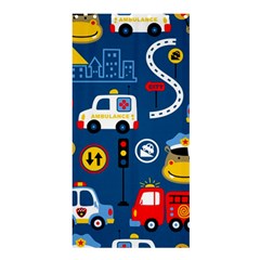 Car Cars Seamless Pattern Vector Rescue Team Cartoon Shower Curtain 36  X 72  (stall)  by Wegoenart