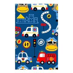 Car Cars Seamless Pattern Vector Rescue Team Cartoon Shower Curtain 48  X 72  (small)  by Wegoenart