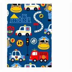 Car Cars Seamless Pattern Vector Rescue Team Cartoon Large Garden Flag (two Sides) by Wegoenart