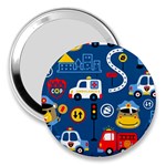 Car Cars Seamless Pattern Vector Rescue Team Cartoon 3  Handbag Mirrors Front