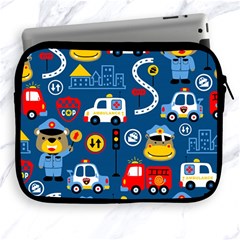 Car Cars Seamless Pattern Vector Rescue Team Cartoon Apple Ipad 2/3/4 Zipper Cases by Wegoenart