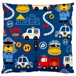 Car Cars Seamless Pattern Vector Rescue Team Cartoon Standard Flano Cushion Case (Two Sides) Front