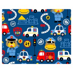 Car Cars Seamless Pattern Vector Rescue Team Cartoon Double Sided Flano Blanket (medium)  by Wegoenart