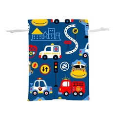 Car Cars Seamless Pattern Vector Rescue Team Cartoon Lightweight Drawstring Pouch (l) by Wegoenart