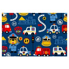 Car Cars Seamless Pattern Vector Rescue Team Cartoon Banner And Sign 6  X 4  by Wegoenart