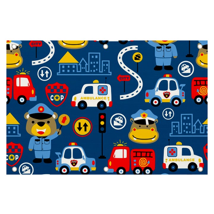 Car Cars Seamless Pattern Vector Rescue Team Cartoon Banner and Sign 6  x 4 