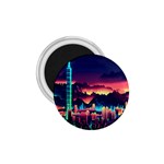 Cityscape Building Painting 3d City Illustration 1.75  Magnets Front