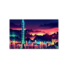 Cityscape Building Painting 3d City Illustration Sticker (rectangular)