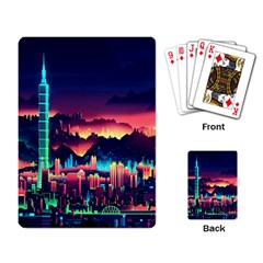 Cityscape Building Painting 3d City Illustration Playing Cards Single Design (rectangle)