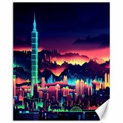 Cityscape Building Painting 3d City Illustration Canvas 16  X 20  by danenraven