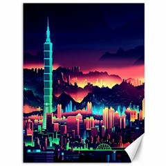 Cityscape Building Painting 3d City Illustration Canvas 36  X 48  by danenraven