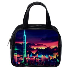 Cityscape Building Painting 3d City Illustration Classic Handbag (one Side) by danenraven