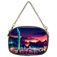 Cityscape Building Painting 3d City Illustration Chain Purse (one Side) by danenraven