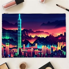 Cityscape Building Painting 3d City Illustration Cosmetic Bag (xxl) by danenraven