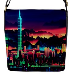 Cityscape Building Painting 3d City Illustration Flap Closure Messenger Bag (s) by danenraven