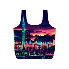 Cityscape Building Painting 3d City Illustration Full Print Recycle Bag (s) by danenraven