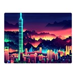 Cityscape Building Painting 3d City Illustration Double Sided Flano Blanket (Mini)  35 x27  Blanket Back