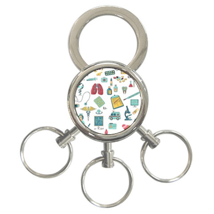 Abstract Abstraction Biology Chemistry Detail Genetics 3-Ring Key Chain