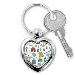 Abstract Abstraction Biology Chemistry Detail Genetics Key Chain (heart) by danenraven