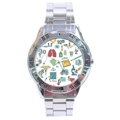 Abstract Abstraction Biology Chemistry Detail Genetics Stainless Steel Analogue Watch by danenraven