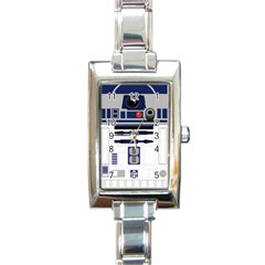 Robot R2d2 R2 D2 Pattern Rectangle Italian Charm Watch