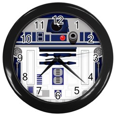 Robot R2d2 R2 D2 Pattern Wall Clock (Black)