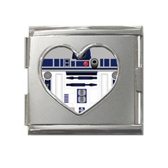 Robot R2d2 R2 D2 Pattern Mega Link Heart Italian Charm (18mm)