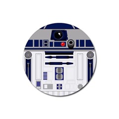 Robot R2d2 R2 D2 Pattern Rubber Coaster (Round)