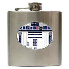 Robot R2d2 R2 D2 Pattern Hip Flask (6 oz)