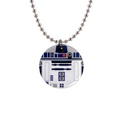 Robot R2d2 R2 D2 Pattern 1  Button Necklace by Jancukart