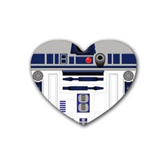 Robot R2d2 R2 D2 Pattern Rubber Heart Coaster (4 pack)