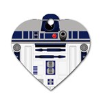 Robot R2d2 R2 D2 Pattern Dog Tag Heart (Two Sides) Back