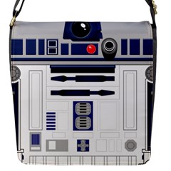 Robot R2d2 R2 D2 Pattern Flap Closure Messenger Bag (S)