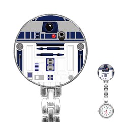 Robot R2d2 R2 D2 Pattern Stainless Steel Nurses Watch by Jancukart