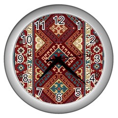 Armenian Carpet Wall Clock (silver) by Gohar